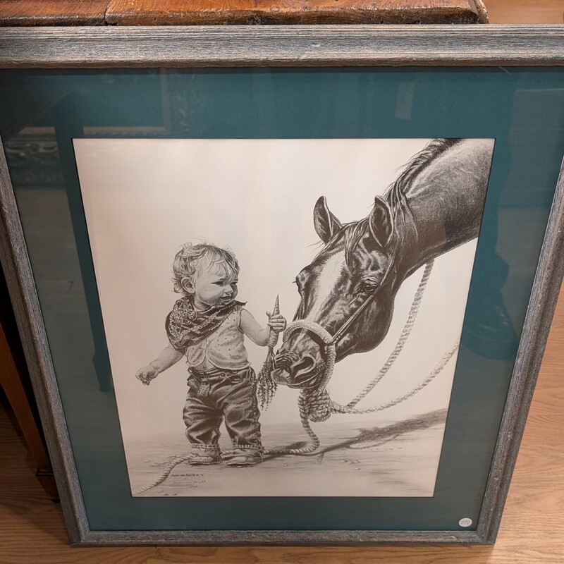 Little Cowgirl With Horse, S/N, Print
25 x 30