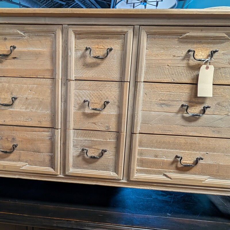 Natural Rough Cut Wood, LtStn, 9 Drawer
55 x 20 x 33.5h