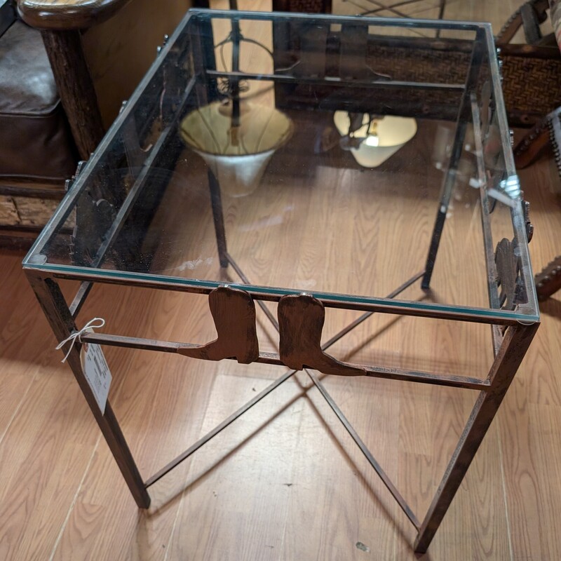 Iron W/Glass Top, Cowboys, Horses
20 x 26 x 24h