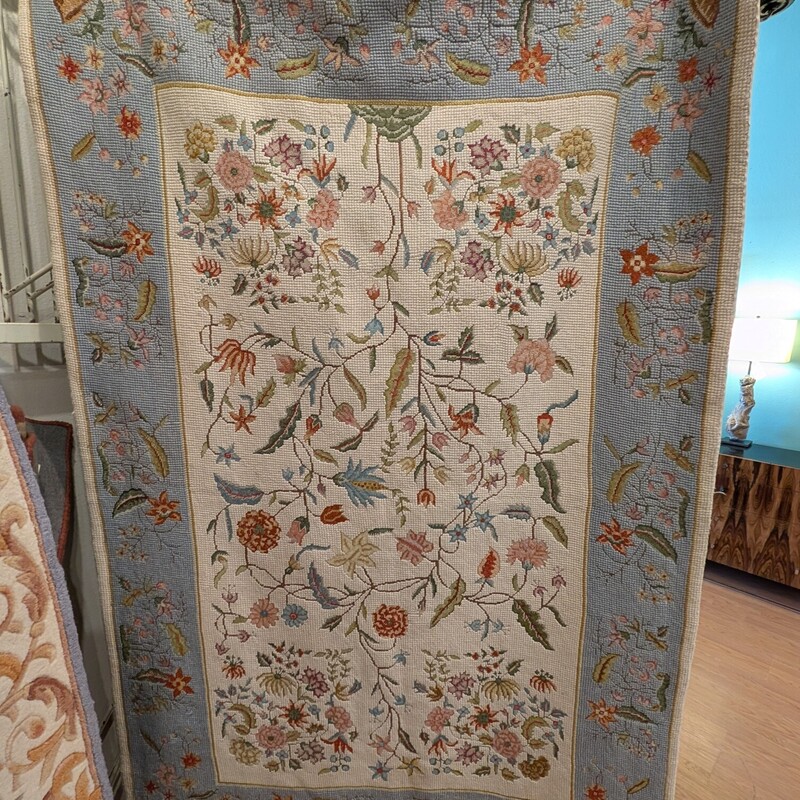 Needlepoint Style Cotton, Floral, Size: 4 X6