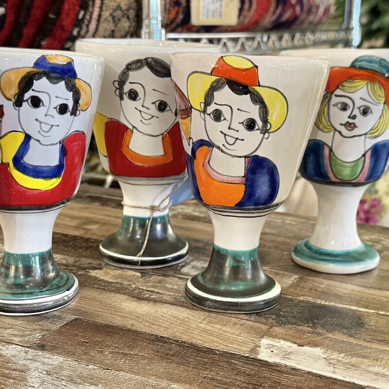 Goblets Nina Parrucca, Faces, Size: 6 Pc Set