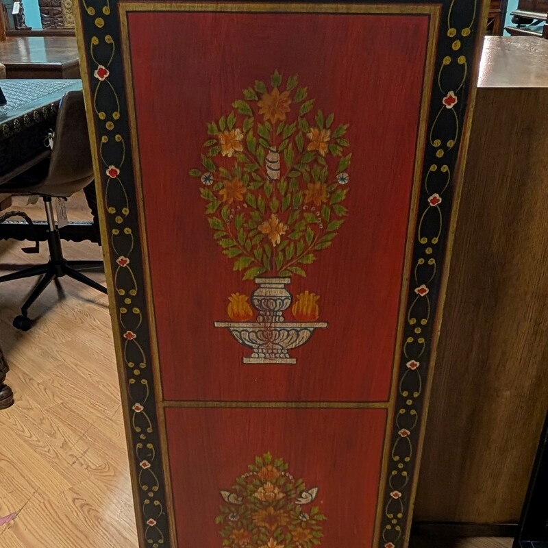 Painted India 4 GlassDoor, 4 Drawer, Floral<br />
78 x 18 x 53h
