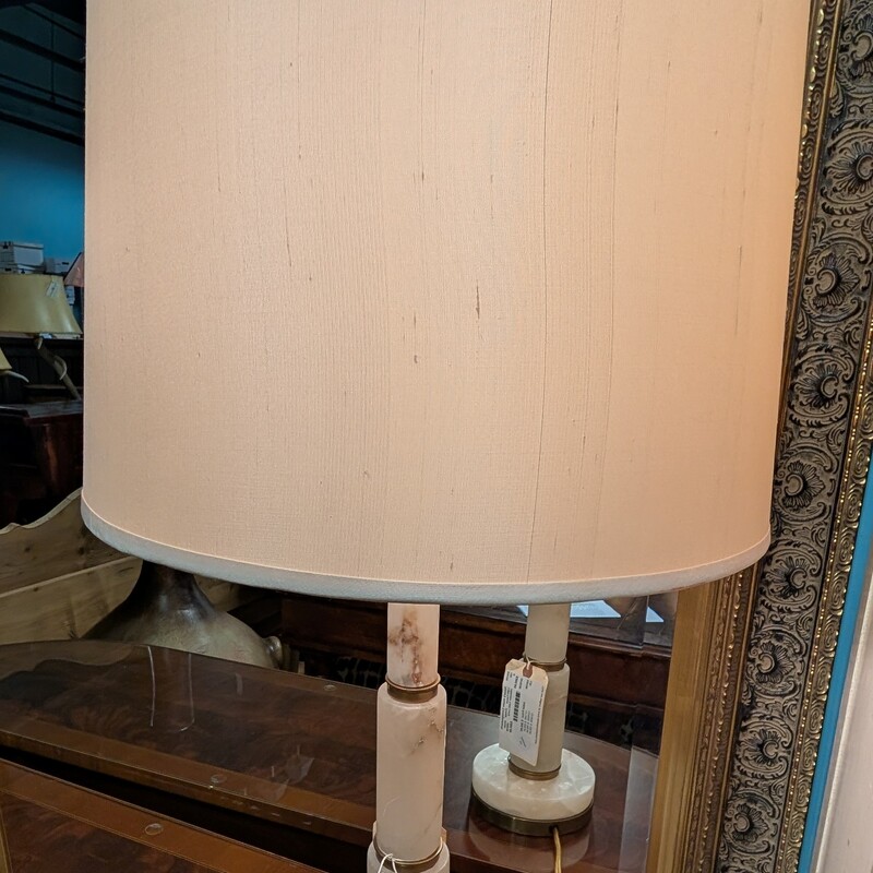 Alabaster Table Lamp, Vintage, Shade
16 x 30h