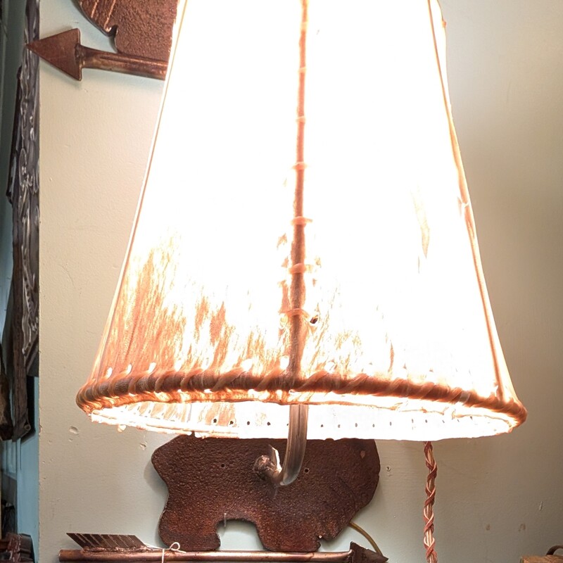 Wrought Iron Bison Sconce