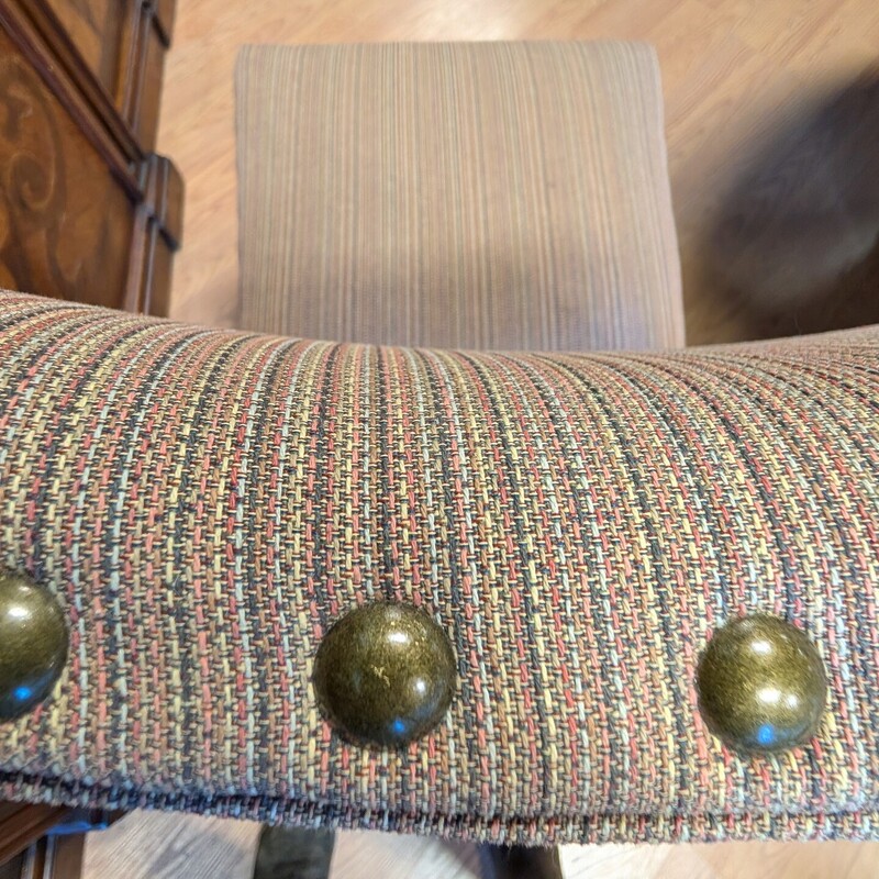 Four Hand Fabric Dining, Stripes, Studs<br />
19 x 21 x 35h