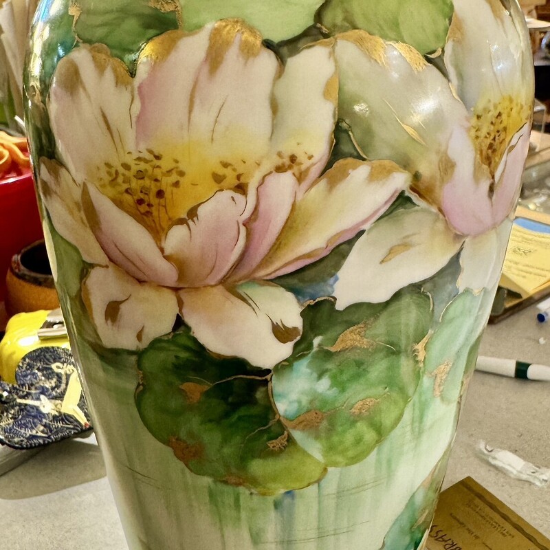Vase Vintage Ginori Italy, Floral,
Size: 12