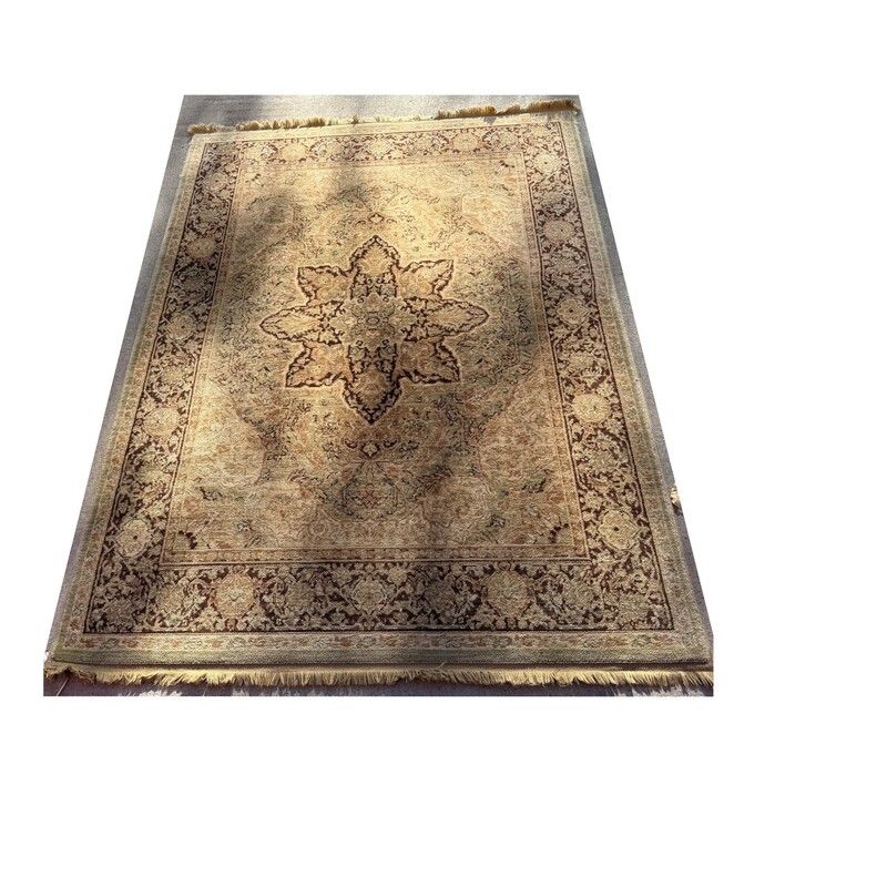 Persian Style Wool Rug, Sage, Size: 5.5x7.9