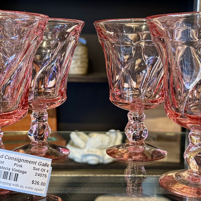 Goblets Fostoria Vintage, Pink, Size: Set Of 4