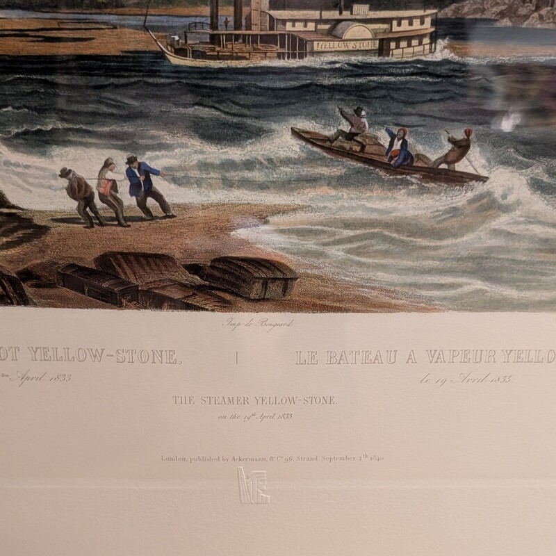 Steamer Yellowstone Aqua, Bodmer, Etching<br />
29 x 26h