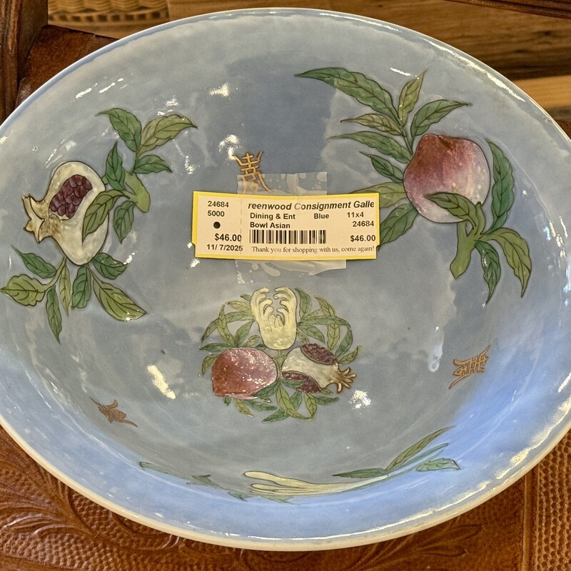 Bowl Asian, Blue,
Size: 11x4

Two available