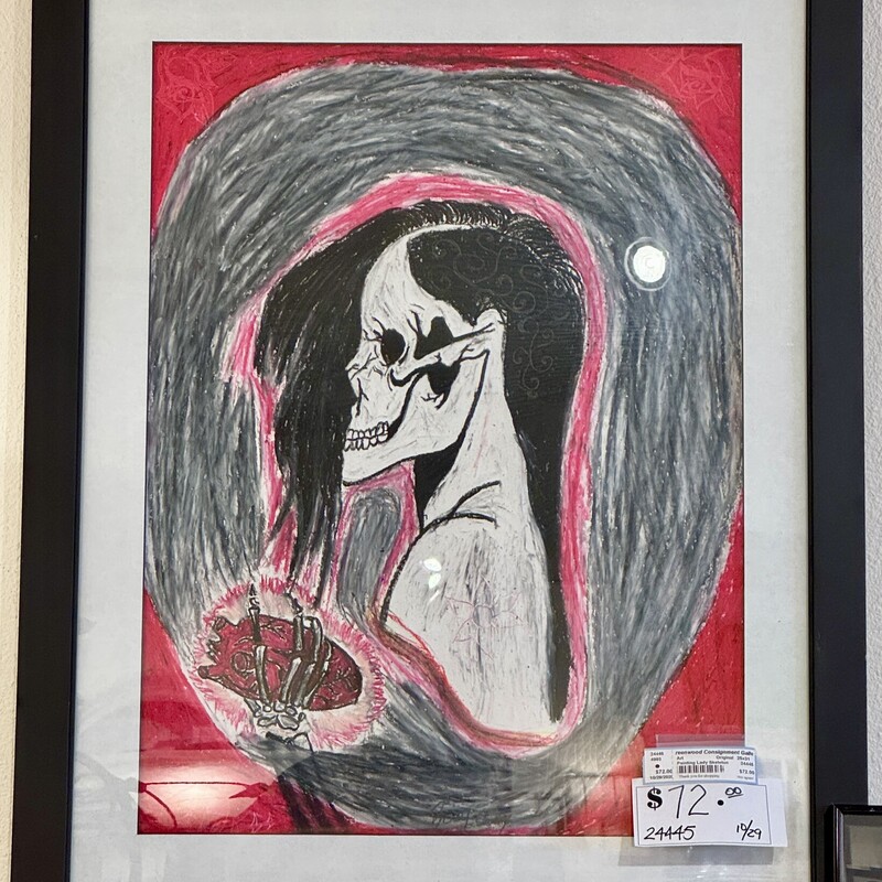 Painting Lady Skeleton, Original,
Size: 25x31