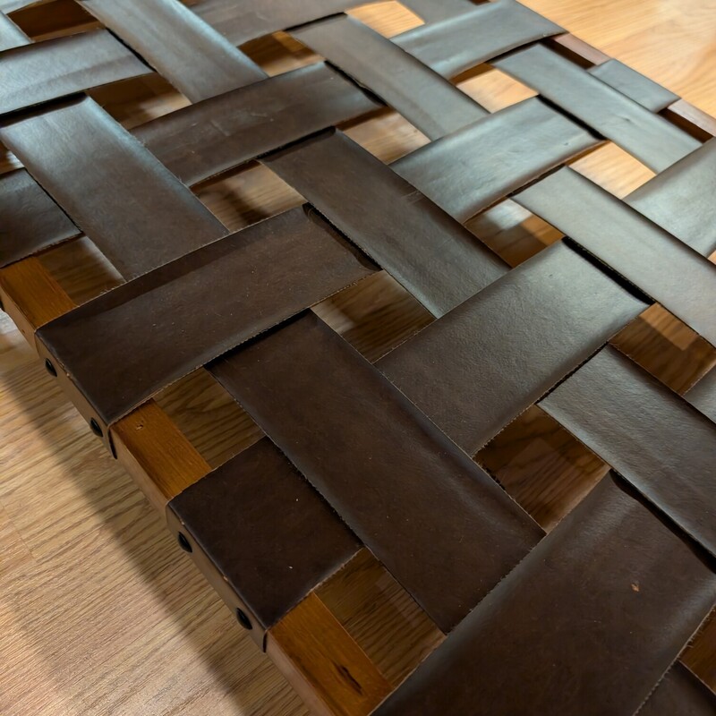 Camp Run-a-Muck Coffee, Leather, Shelf
24 x 42 x 18h