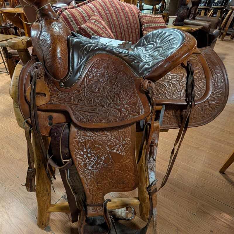 Handtooled Leather Saddle
