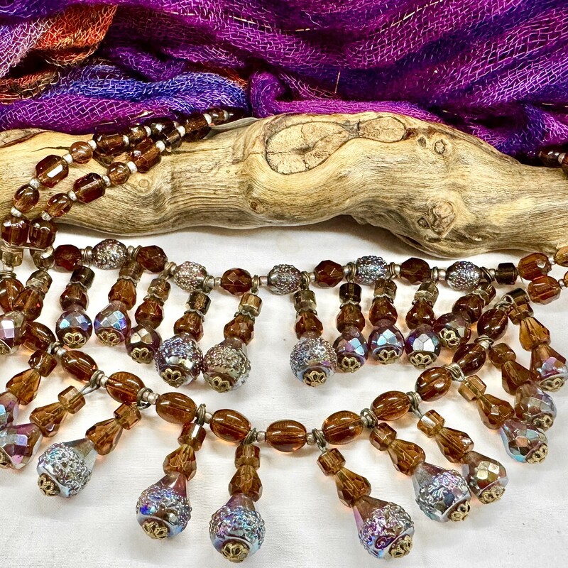 Double strand crystal necklace