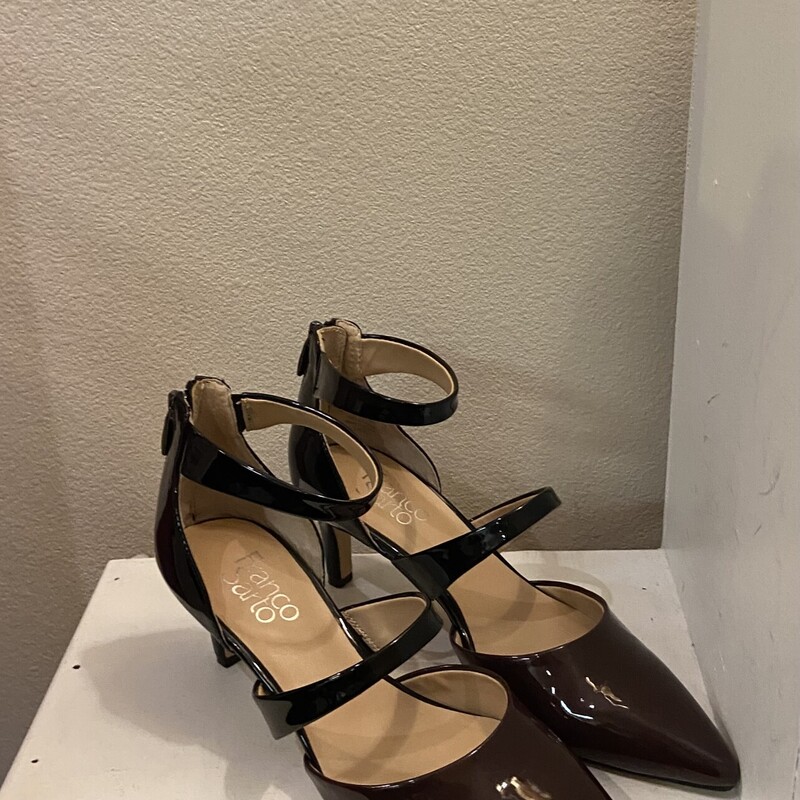 Bk/Mar Pat Lthr Heel