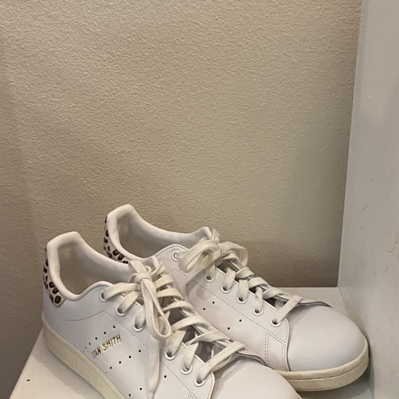 EUC Adidas Wht/Leop Sneak