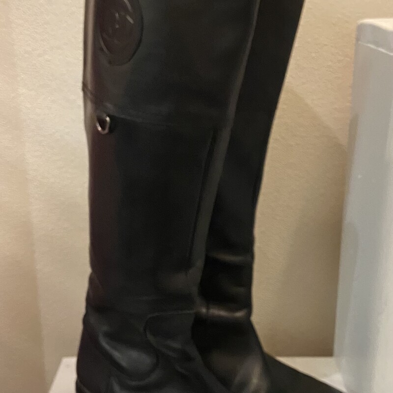 Blk Leather Tall Boots