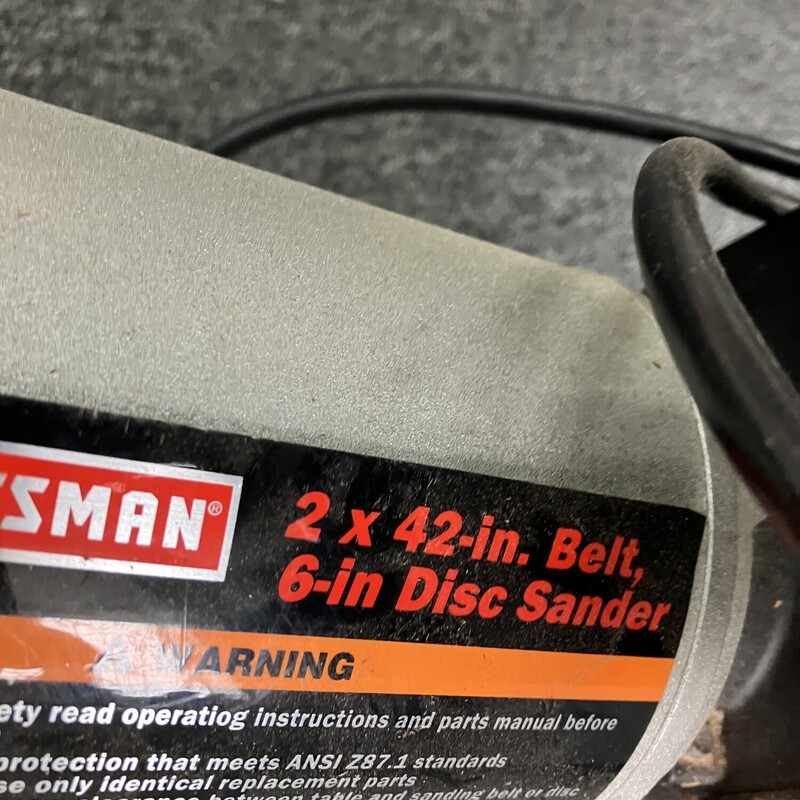Belt Disc Sander, Craftsman 2x42\" belt
6\" disc