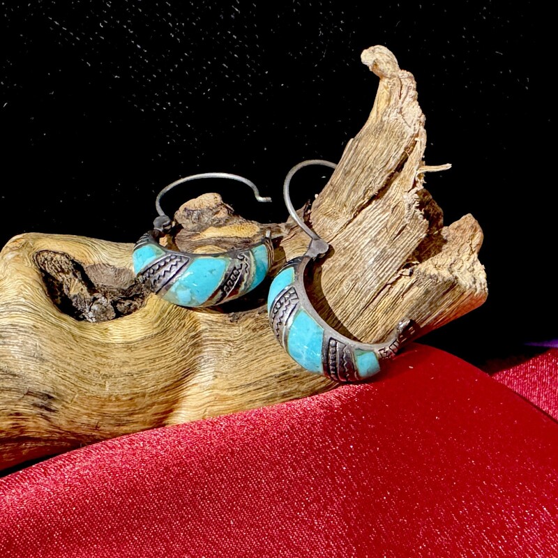 Sterling Museum of Moder Art turquoise hoops