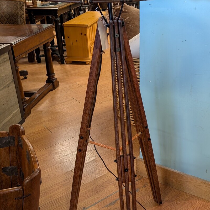 Tavarua Floor Lamp, Shade,  Palm Wood
24 x 59h