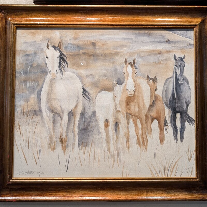 Wild Horses Watercolor, Original,  S.Pattillo
29.5 x 25.5h