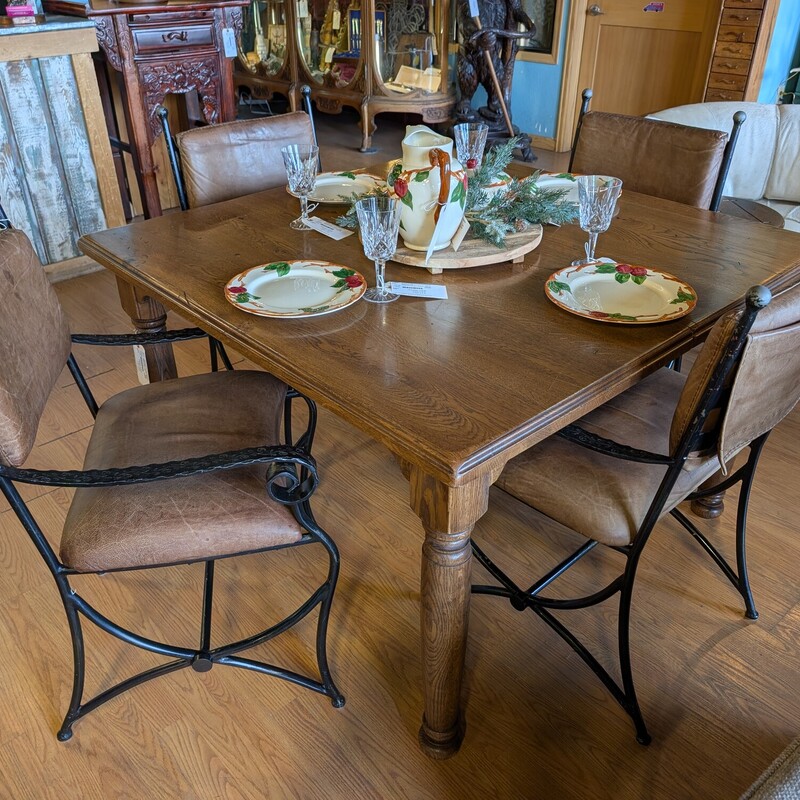 Scrolled Iron & Leather