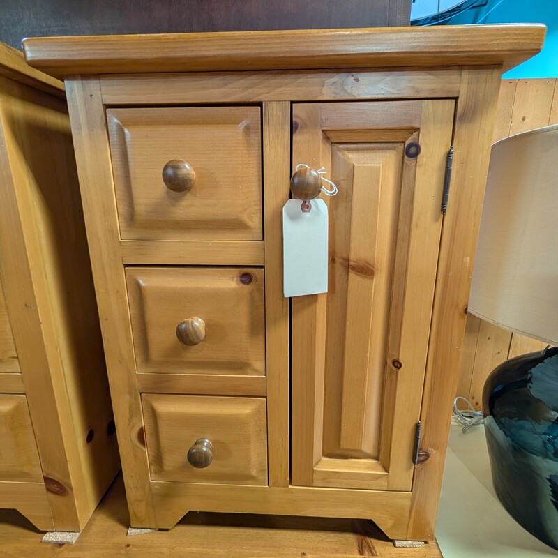 Pine Side Table W/Door