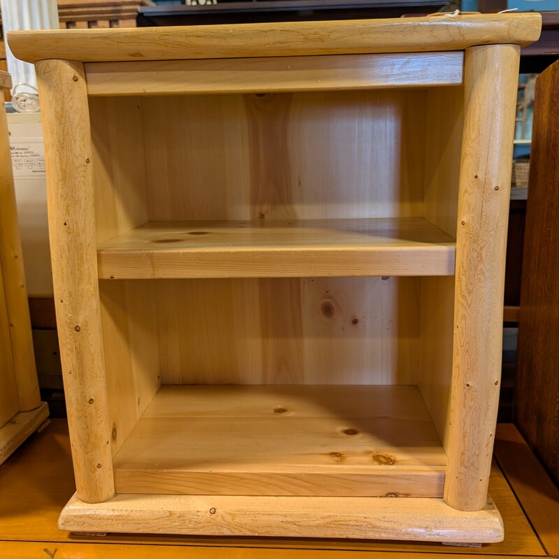 Rustic Pine Side Table, 2 Shelf
24 x 14 x 26h