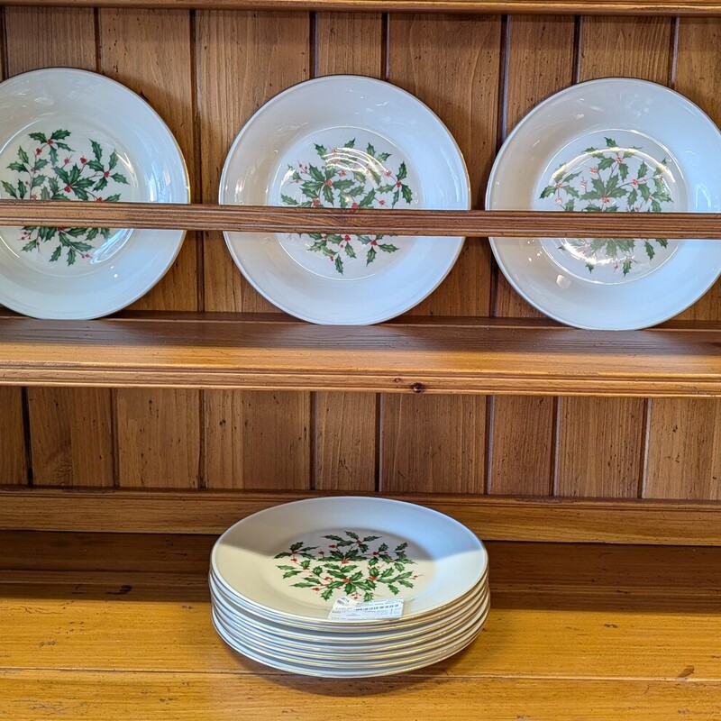 Vtg Lenox Holly Berry 12p
