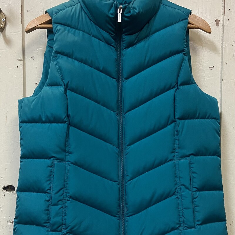 Teal Down Vest<br />
Teal<br />
Size: 10 R$89