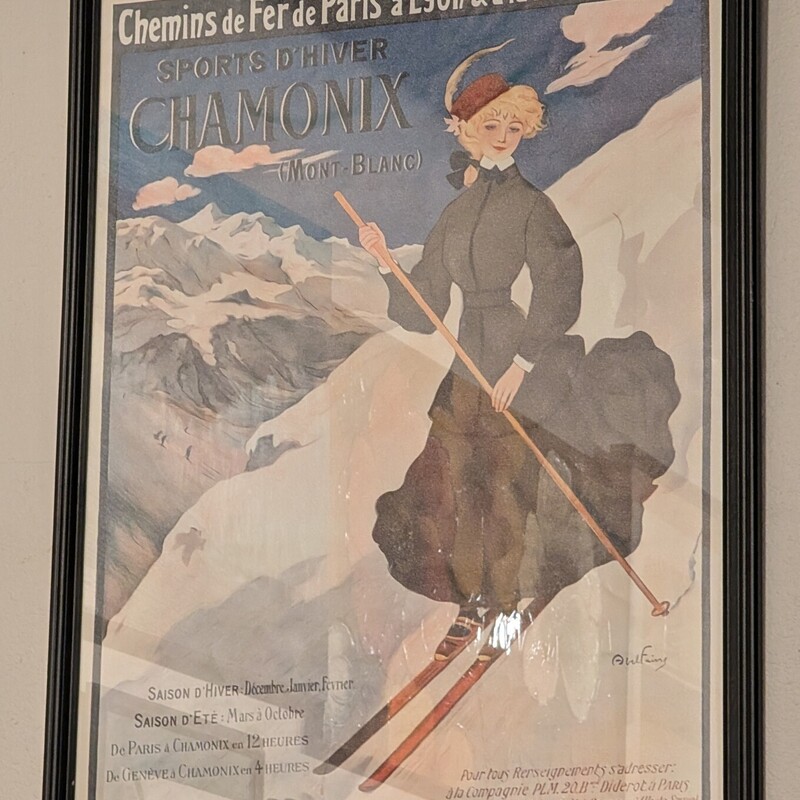 Chamonix French Skier, Poster<br />
24 x 38h