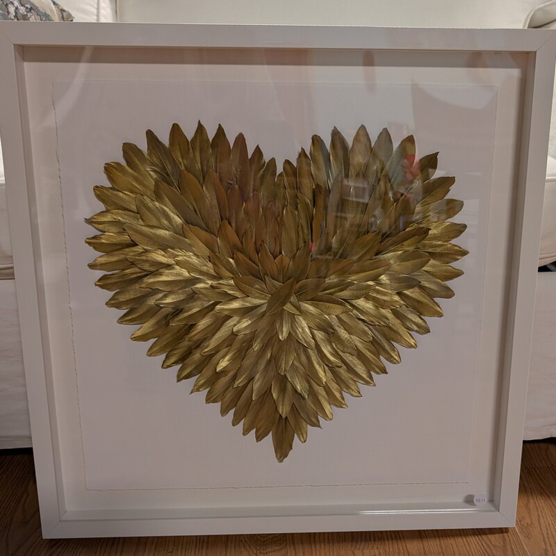 Gold Feather Heart, RH, Shadowbox
25.5 x 25.5