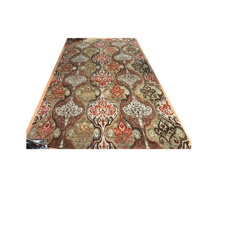 Wool Tibetan Nepal Hand, Brn/rust, Size: 10 X 14.4