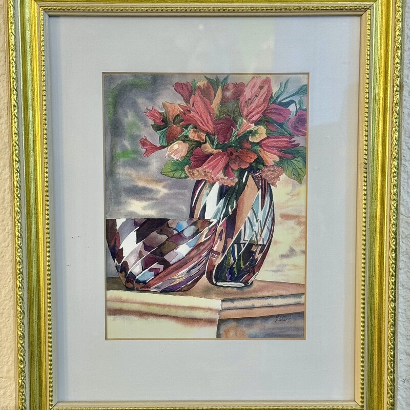 Print S Ward Vase & Bowl, -, Size: 10x11