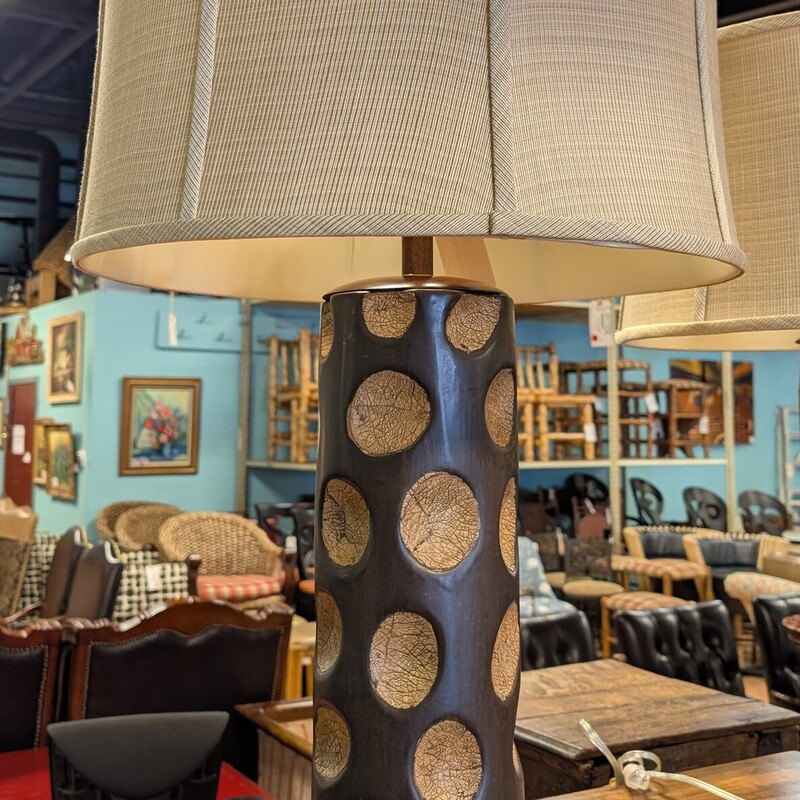 Rum Balls Table Lamp, Fabric Shade<br />
19 x 32h