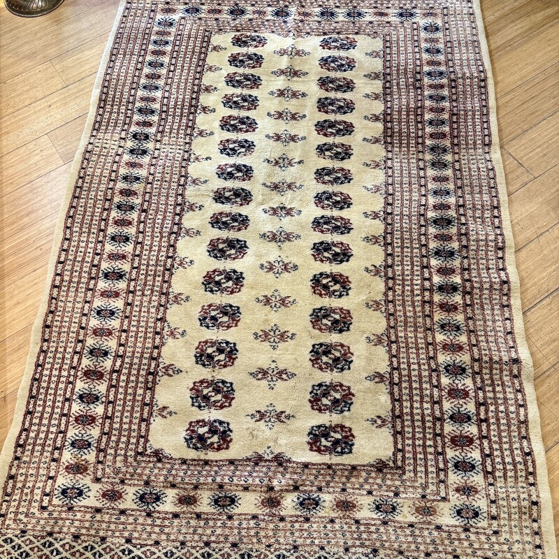 Rug Pakistani Bokhara Antique, Tan/Red, Size: 4x6