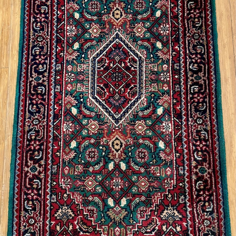 Rug Runner Bidjor Vintage, Green, Size: 2x4
