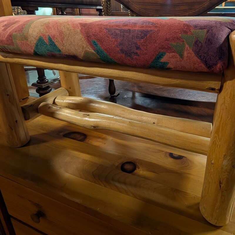 Fabric Covered Log Bench