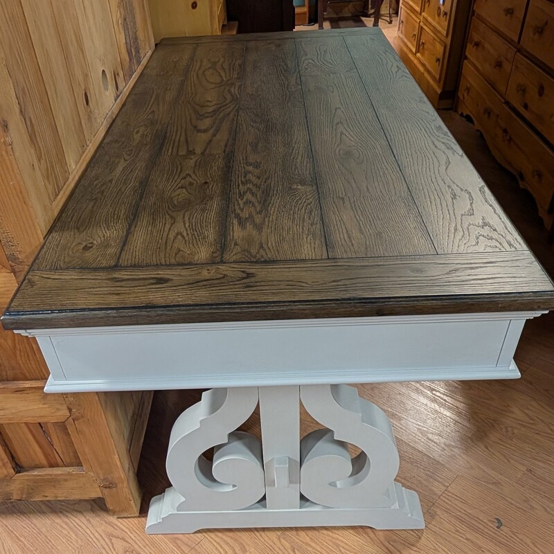 Drake Home Wood Top, Light Grey, Light Taupe Wood, 3 Drawer
59.5 x 28 x 31h