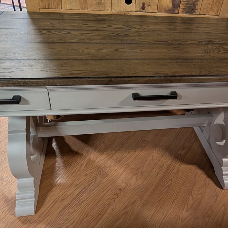 Drake Home Wood Top, Light Grey, Light Taupe Wood, 3 Drawer
59.5 x 28 x 31h