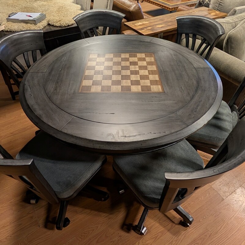Darafeev Reversible Game, Poker/Checkers,
6 Comfy Chairs with tilt
55 Round