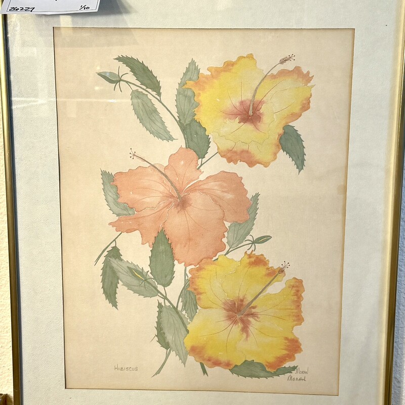 Print Hibisus By Moran, Signed,
Size: 18x24