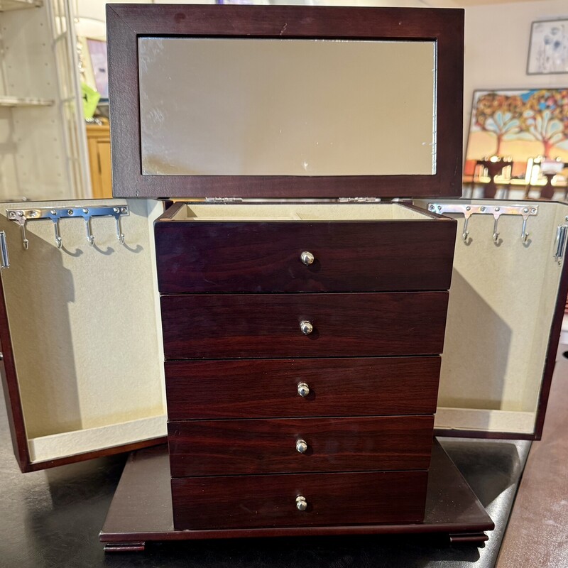 Box Jewelry, Espresso,
Size: 5 Drwer