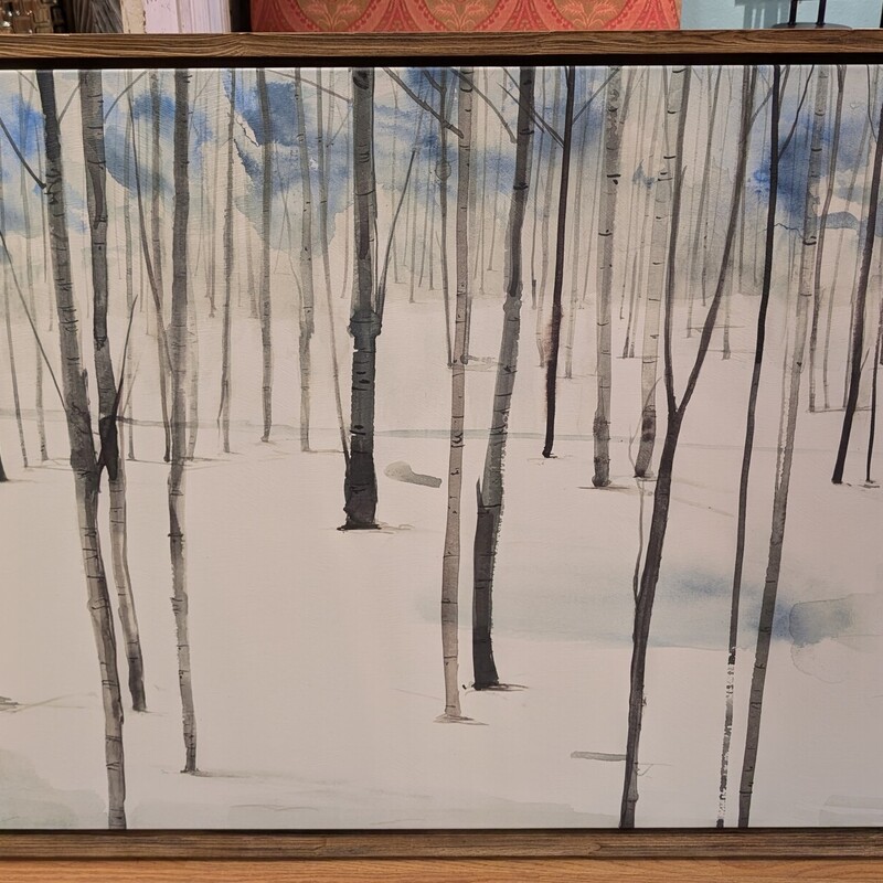 Trees With Snow Blue Sky