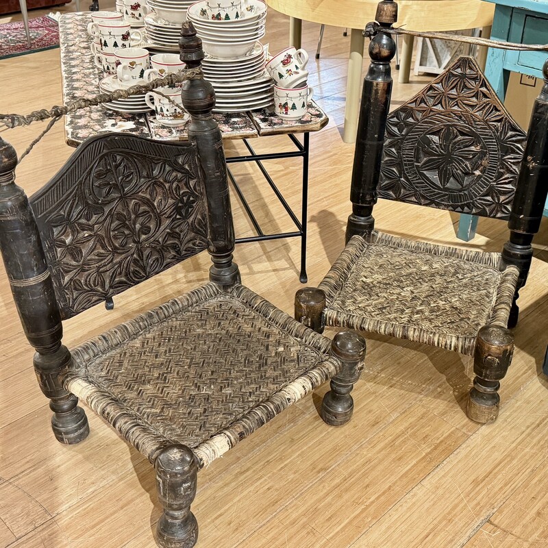 Chair Charpoy, Black, Size: 18x18x29

Additional chair available, AS IS, $249.00