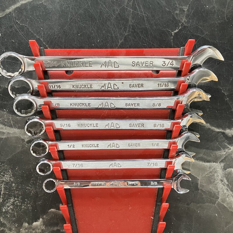 Wrench Set, MAC, Size: 7pc
Knuckle Saver SAE