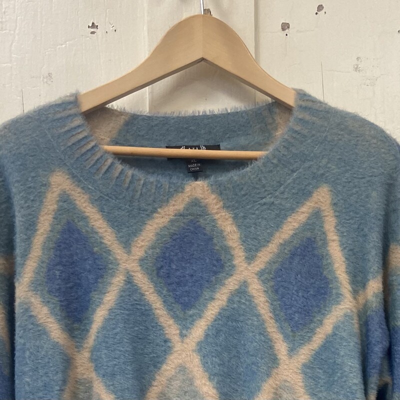 Teal/blu/tn Fuzzy Sweater