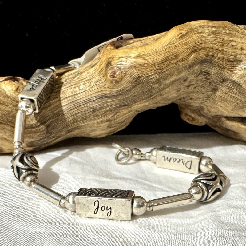 Sterling joy & hope bracelet