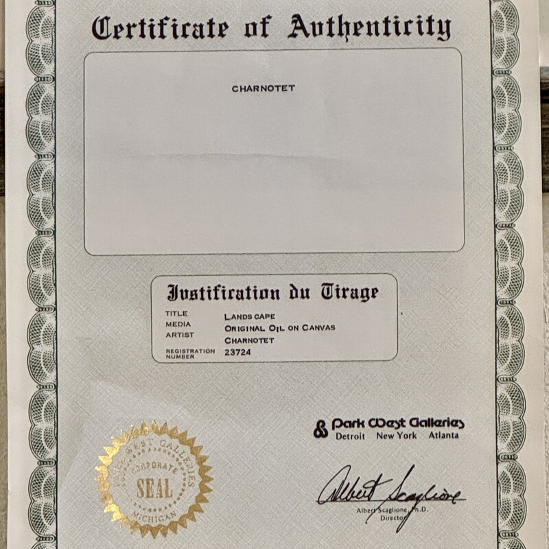 Painting Artists Proof by Charnotet,
Size: 32x28