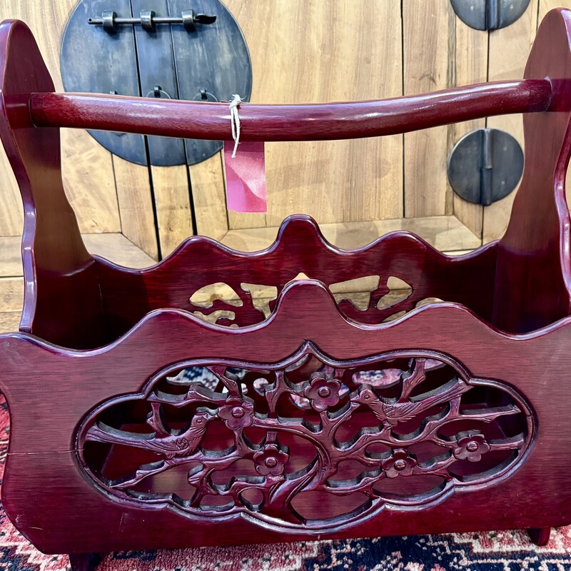 Magazine Rack Asian Carve